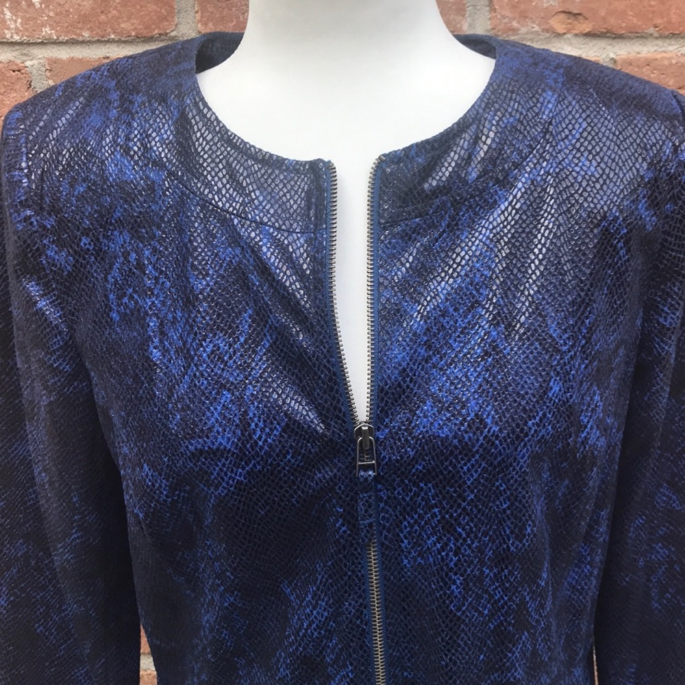 Blue and Black Faux Snakeskin Jacket